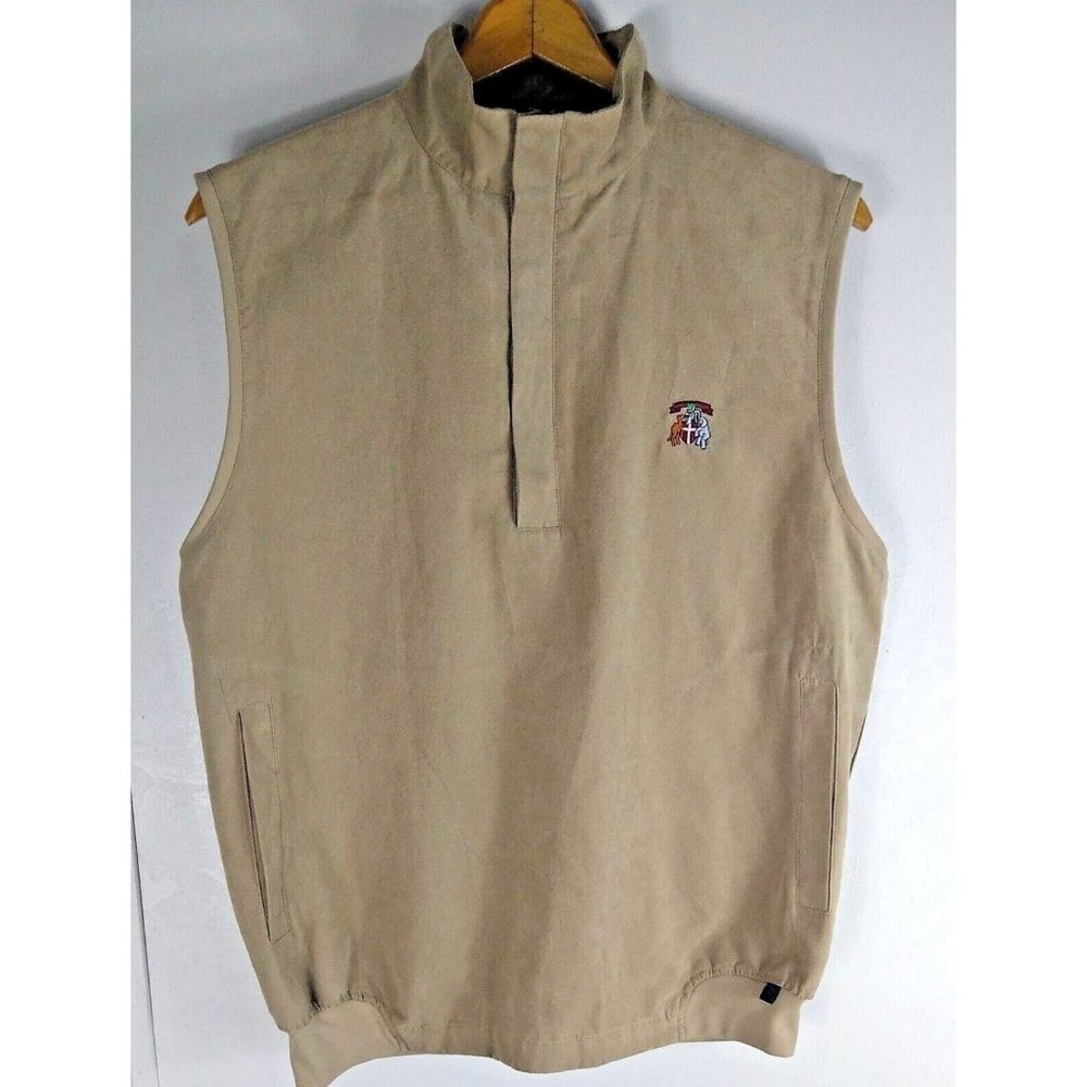 Men's Zero Restriction Golf Vest W Logo Brown Microfi… Gem